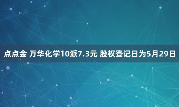 点点金 万华化学10派7.3元 股权登记日为5月29日